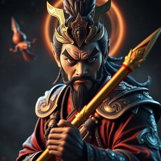 Sun
Wukong bard, 3D style face, fierce eyes, holding a golden and red
long stick in his hand, wearing Chinese ancient costume armor, epic
scene, dark fantasy style, holographic light and shadow, holographic
halo, rich background, photo realistic photo, Hyperrealistic, Effects
Rich, 3D Art, OC Renderer Rendering, Extremely Fine Detail, Detailed
Description, Unreal Engine, Front View, Full Body Shot, Natural
Light, Good Viewing angle, 8K, Realistic Details, Ultra HD --ar 3:4
--niji 6 --s 40 FLUX AI Image Generator